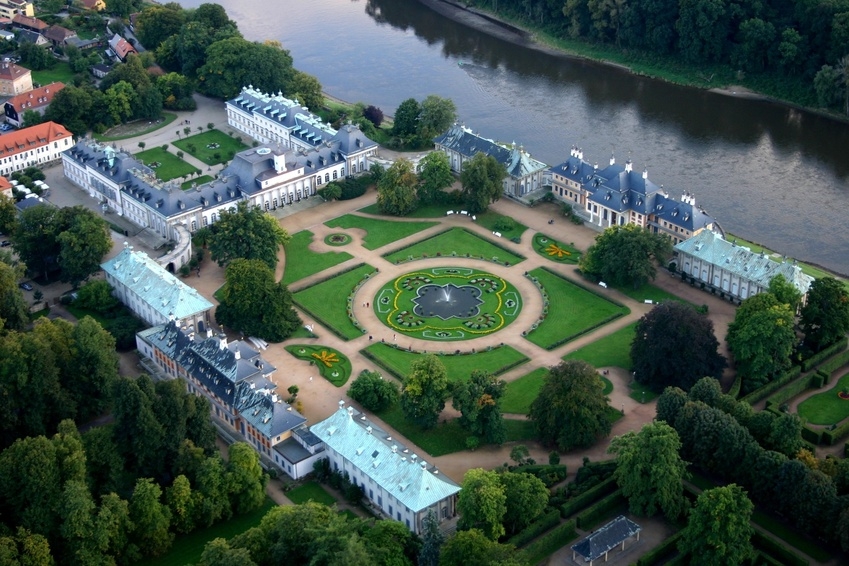 Schloss und Park Pillnitz - Luftaufnahme